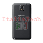 SCOCCA posteriore per Samsung Galaxy Note 3 N9000 N9005 nero back cover copri batteria