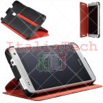 Custodia Flip Case per HTC One Mini (Nero/Rosso)