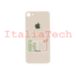 BACK COVER + ADESIVO FORO LARGO APPLE IPHONE 8 SCOCCA COPRIBATTERIA POSTERIORE ORO GOLD