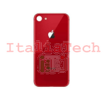 BACK COVER + ADESIVO FORO LARGO APPLE IPHONE SE 2020 SCOCCA COPRIBATTERIA POSTERIORE ROSSO RED