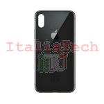 BACK COVER + ADESIVO FORO LARGO APPLE IPHONE X SCOCCA COPRIBATTERIA POSTERIORE SPACE GRAY NERO BLACK