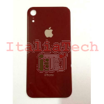 BACK COVER + ADESIVO FORO LARGO APPLE IPHONE XR SCOCCA COPRIBATTERIA POSTERIORE RED ROSSO