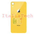 BACK COVER + ADESIVO FORO LARGO APPLE IPHONE XR SCOCCA COPRIBATTERIA POSTERIORE YELLOW GIALLO