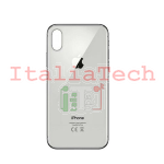 BACK COVER + ADESIVO FORO LARGO APPLE IPHONE XS SCOCCA COPRIBATTERIA POSTERIORE SILVER BIANCO