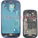 TELAIO CENTRALE per Samsung i8190 Galaxy S3 mini blu CORNICE MIDDLE FRAME metal plate