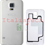 SCOCCA posteriore per Samsung Galaxy S5 SM G900 bianco back cover copri batteria 