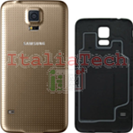 SCOCCA posteriore per Samsung Galaxy S5 SM G900 ORO back cover copri batteria gold