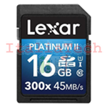LEXAR MEMORY CARD SD 16GB C10 PLATINUM II 300X