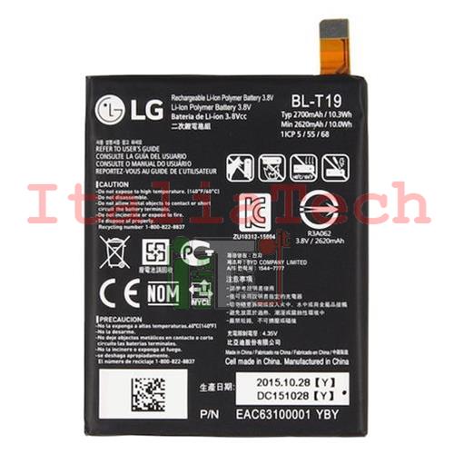 BATTERIA originale BL-T19 per LG H791 Nexus 5X pila sostitutiva 2700mAh bulk