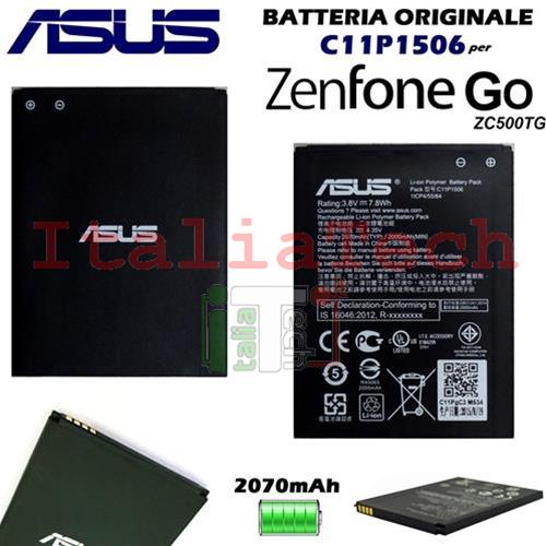 BATTERIA originale ASUS C11P1506 per Zenfone GO ZC500TG pila nuova sostitutiva 2070mAh bulk