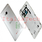 SCOCCA telaio posteriore per HTC ONE M7 SILVER bianco back cover copri batteria