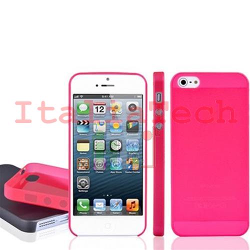 cover ultrasottile iPhone 5 0.3mm rosa custodia trasparente fucsia