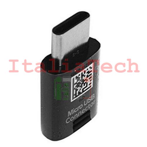 ADATTATORE ORIGINALE SAMSUNG Micro USB-C TYPE C al connettore USB Nero GH98-41290A