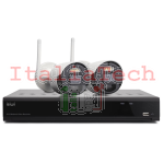 KIT WIRELESS ISIWI CONNECT2 ISW-K1N8BF2MP-2 - NVR 8 CANALI + 2 TELECAMERE IP 1080P WIRELESS CON FUNZIONE PIR