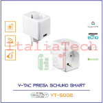 V-TAC SMART VT-5002 PRESA 10A SCHUKO E USB WI-FI CON SPINA SCHUKO - SKU 8416