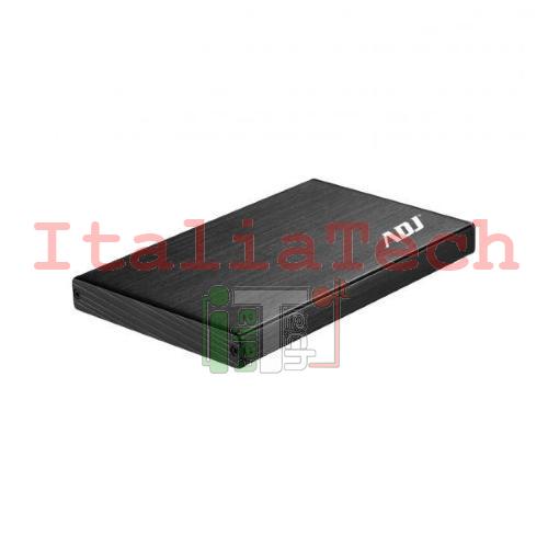 BOX PER HARD DISK ESTERNO ADJ MODELLO AH612 - FORMATO 2,5'' SATA - INTERFACCIA USB 3.0 - PER HDD 9.5MM - INVOLUCRO IN ALLUMINIO E PLASTICA - COLORE NERO