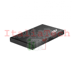 BOX PER HARD DISK ESTERNO ADJ MODELLO AH612 - FORMATO 2,5'' SATA - INTERFACCIA USB 3.0 - PER HDD 9.5MM - INVOLUCRO IN ALLUMINIO E PLASTICA - COLORE NERO