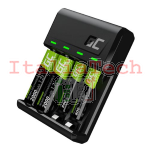 CARICABATTERIE PER 4 BATTERIE AA/AAA GREEN CELL GRSETGC03 (INCLUDE 2 BATTERIE AAA E 2 BATTERIE AA)