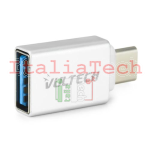 ADATTATORE VULTECH ADP-02P USB 3.0 TO TYPE-C - ALLUMINIO - NERO