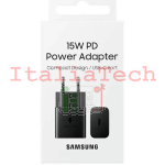 Caricabatterie Samsung Rete EP-T1510NBEGEU Fast Charge 15w TYPE-C  in BLISTER nero