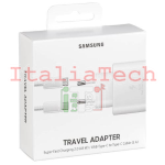 Caricabatterie Fast Charge ORIGINALE per Samsung 25W Type-C + Cavo EP-TA800X BIANCO