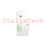 BACK COVER + ADESIVO FORO LARGO PER APPLE IPHONE 13 PRO SCOCCA COPRIBATTERIA POSTERIORE ARGENTO SILVER WHITE BIANCO