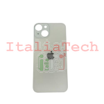 BACK COVER + ADESIVO FORO LARGO PER APPLE IPHONE 14 SCOCCA COPRIBATTERIA POSTERIORE WHITE BIANCO