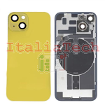 BACK COVER + PIASTRA METALLICA + VETRO CAMERA + ANTENNA NFC PER APPLE IPHONE 14 SCOCCA VETRO COPRIBATTERIA POSTERIORE YELLOW GIALLO