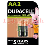 DURACELL - Batterie Ricaricabili MN1500 STAYCHARGED 2500mAh - 2 PK 5000394000000 - DUR1500R2