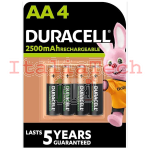 DURACELL - Batterie Ricaricabili MN1500 STAYCHARGED 2500mAh - 4 PK 5000394057050 - DUR1500R4U