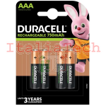 DURACELL - Batterie Ricaricabili MN2400 STAYCHARGED 750mAh - 4 PK 5000394990234 - DUR2400R22