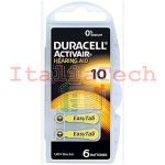 DURACELL - Batterie Specialistiche ActivAir DA10 Acustiche - 6 PK 5000394000000 - DUR10