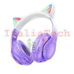 HOCO - CUFFIE WIRELESS CAT EARS (W42) - BLUETOOTH - PURPLE GRAPE