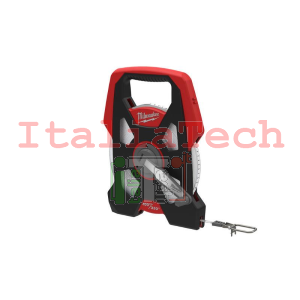 OPEN REEL - ROTELLA METRICA CON CASSA APERTA RINFORZATA IN METALLO E NASTRO IN ACCIAIO RIVESTITO IN NYLON - 100 M - MILWAUKEE