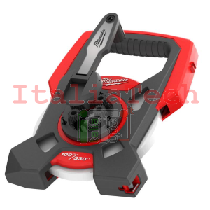 OPEN REEL - ROTELLA METRICA CON CASSA APERTA RINFORZATA IN METALLO E NASTRO IN ACCIAIO RIVESTITO IN NYLON - 100 M - MILWAUKEE