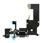 CONNETTORE di carica ricarica completo di flat audio per iPhone 5 NERO dock microfono