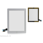 VETRO TOUCHSCREEN ASSEMBLATO per iPad 2 touch screen tasto home biadesivo BIANCO
