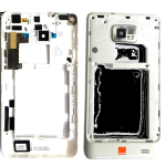 CORNICE CENTRALE per Samsung i9100 Galaxy S2 middle plate FRAME TASTI VETRO CAMERA cover BIANCO
