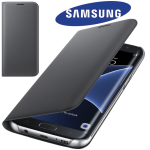 CUSTODIA Flip Wallet originale Samsung EF-WG935PB per GALAXY S7 EDGE BLACK NERO cover
