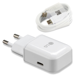 Caricabatteria Travel RETE originale LG MCS-N04ER Ricarica Veloce Fast Type-C + Cavo Bianco