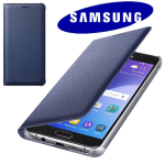 CUSTODIA Flip Wallet originale Samsung EF-WA510PBE per Galaxy A5 A510 2016 Cover Slim Nero Blu
