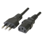 MACHPOWER CAVO ALIMENTAZIONE TRIPOLARE 3x0,75mm SPINA ITA 10A / IEC 1,8mm CV-PC-ITAIEC-18