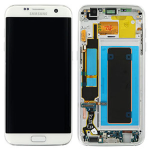 DISPLAY LCD ORIGINALE Samsung G935F Galaxy S7 EDGE BIANCO vetrino touch vetro schermo