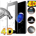 PELLICOLA TEMPERATA 4D PER IPHONE 7 4,7" NERO PROTEGGI DISPLAY SCHERMO VETRO ANTIGRAFFIO