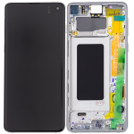 DISPLAY LCD Samsung G973F Galaxy S10 BIANCO (Ori. Service Pack - Prism White - Con frame)