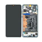 LCD DISPLAY + TOUCH + COMPLETO PER HUAWEI P30 Lite  MAR-LX1  - Blu (Originale) touchscreen vetro