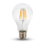 V-TAC VT-1978 LAMPADINA LED E27 8W BULB A67 FILAMENTO - COLORE BIANCO CALDO - SKU 4407