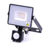 V-TAC PRO VT-10-S FARETTO LED 10W ULTRA SOTTILE SLIM CHIP SAMSUNG CON SENSORE COLORE NERO - BIANCO NATURALE - IP65 - SKU 437