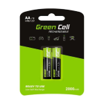 BATTERIA RICARICABILE NI-MH AA HR6 1.2V 2000MAH GREEN CELL GR06 (BLISTER 2PZ)