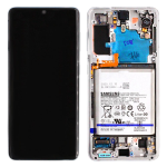 DISPLAY LCD ORIGINALE Samsung G991 Galaxy S21 PHANTOM WHITE vetrino touch vetro schermo + Batteria